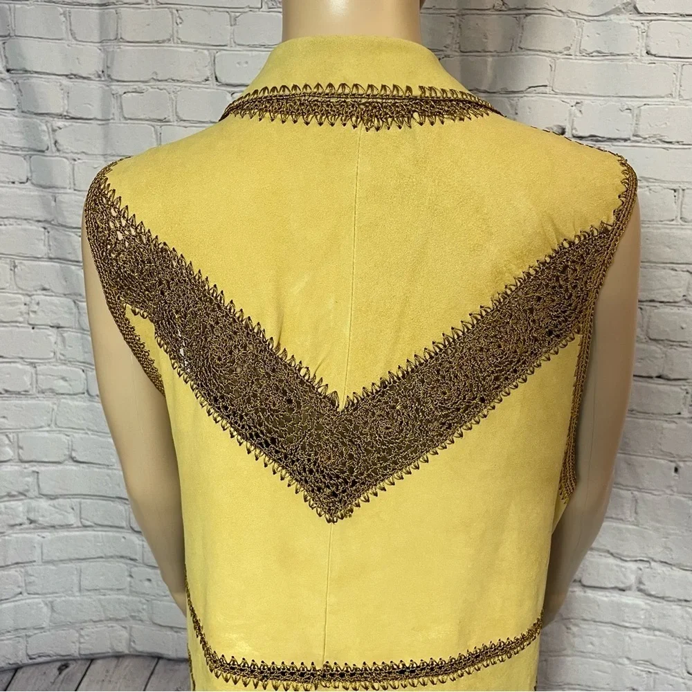 New Free People Adeline Goat Leather Mini Dress Vest Size M